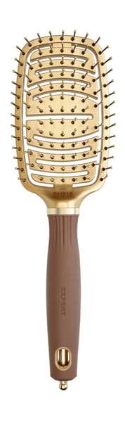 Olivia Garden Expert Care Flex Nylon Brush Gold & Brown