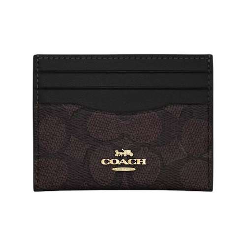 COACH Холщовый чехол для карт женский черный