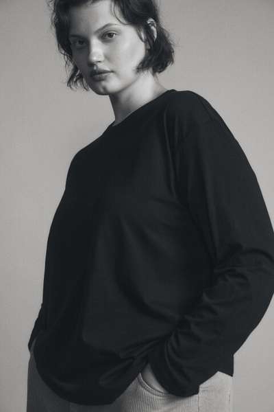 Лонгслив из хлопкового трикотажа