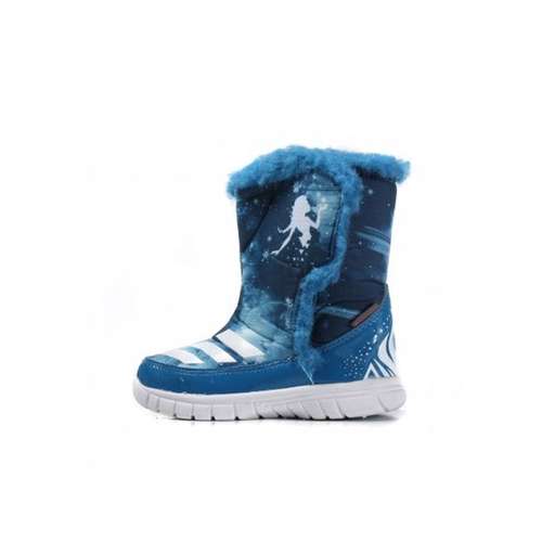 Disney x Adidas Frozen Mid I Устойчивая к истиранию Термическая Высокая Обувь для Малышей Синяя для Младенцев и Малышей
