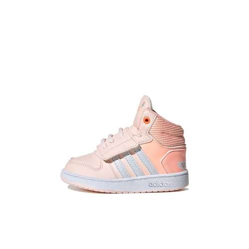 Adidas Neo Hoops 2,0 MID I Противоскользящая Обувь для малышей Розовая Белая для младенцев и малышей