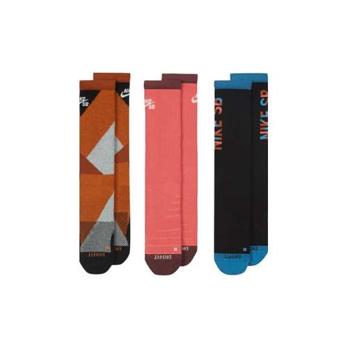 Nike 3 Pack Кашемир Оригинальный + Соленый Розовый + Черный Мужские Носки Crew
