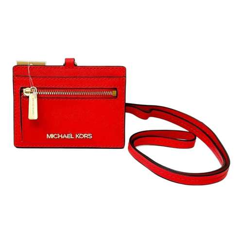 MICHAEL KORS Jet Set кожаный кошелек для карт женский красный