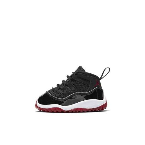 Jordan Air Jordan 11 Темно-красный 2019 Ретро Playoff Удобная Высокая Обувь для Малышей Черно-красный