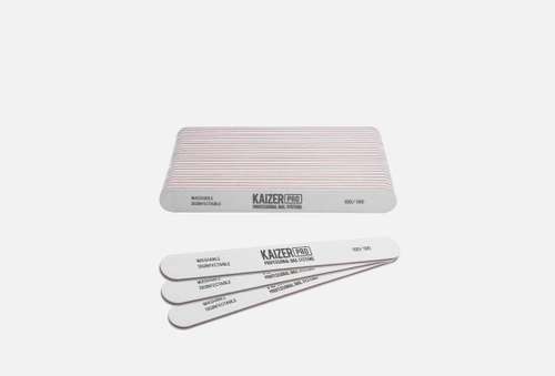 Пилка для ногтей 100/180 | Kaizer Professional | plastic-based file, soft, straight, length 180 mm., color white