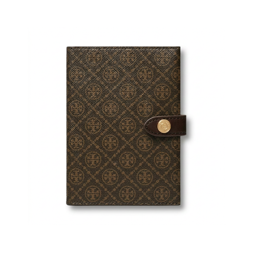 Tory Burch T Monogram Искусственная кожа Держатель для паспорта Унисекс Черный Кофейный