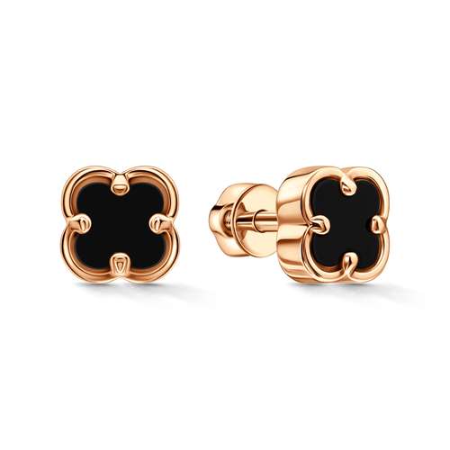 Золотые серьги с ониксом