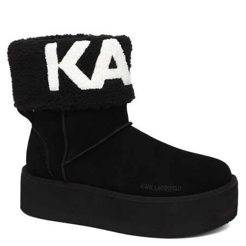 Женские угги KARL LAGERFELD (натуральная замша/иск. мех) THERMO Karl Logo Ankle Boot