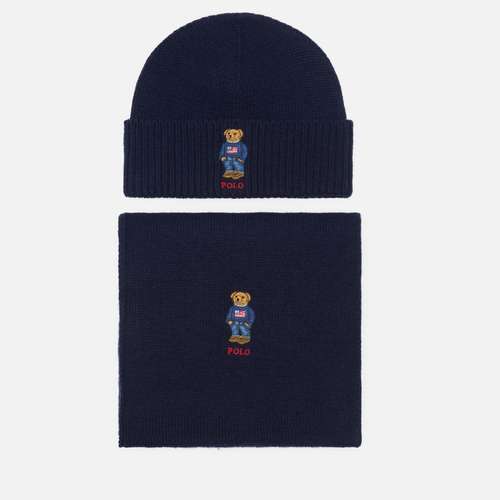 Подарочный набор Polo Ralph Lauren Flag Bear Beanie & Scarf Gift Box