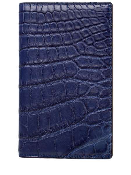 Обложка для документов из кожи крокодила, BOA, A084 pasport croc blue1