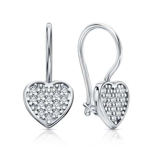 Серьги из серебра с фианитами