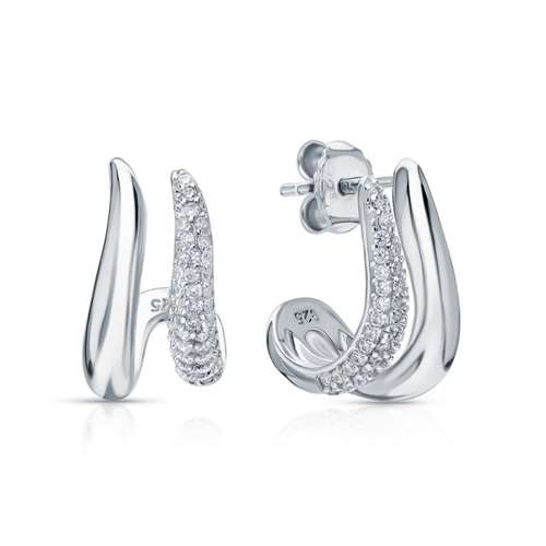 Серьги из серебра с фианитами