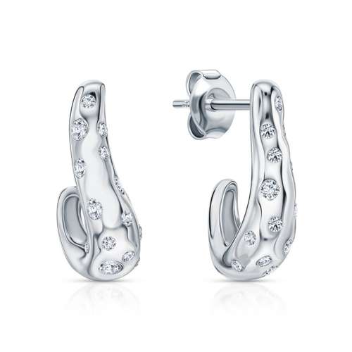 Серьги из серебра с фианитами