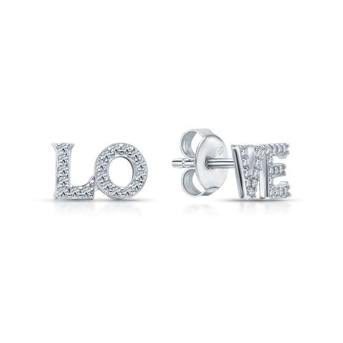 Серьги из серебра с фианитами