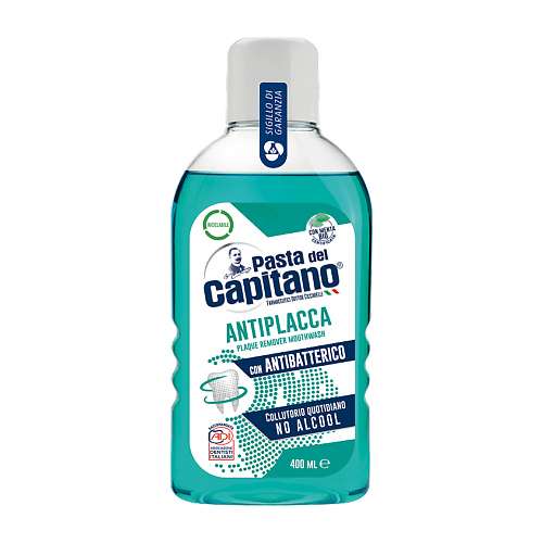 PASTA DEL CAPITANO Ополаскиватель для полости рта для удаления зубного налета Antiplacca