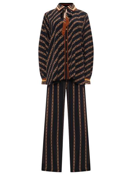 Костюм из вискозы и шелка, ZIMMERMANN, 4090TS25R/4106PS25R/BLKCHA