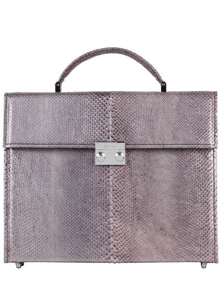 Портфель из кожи питона, BOA, А123 Briefcase silver