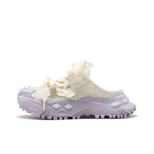 FILA FUSION BIANCO MULE Устойчивые к истиранию Домашние тапочки Женские Кремовый Белый Ирис Фиолетовый