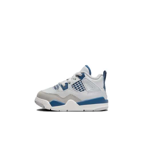 Jordan Air Джордан 4 Удобная противоскользящая обувь для малышей верх MID белый и синий выпуск 2024 года
