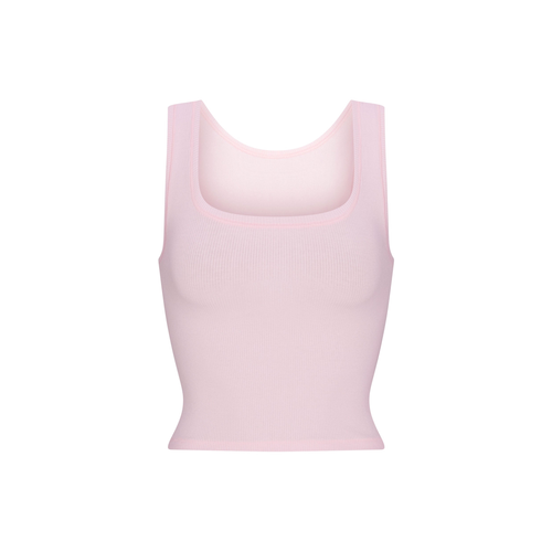 SKIMS Valentine's Day Collection SS25 Хлопковый RIB Танк Топ Женский Сакура