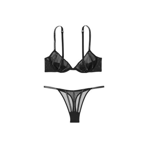Victoria's Secret Комплект нижнего белья "Magical Цветочный" Женский Черный