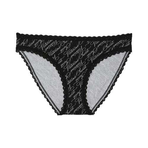 Victoria's Secret The LACIE Трусы Женские 1 Пачка Черные с Буквой и Принт