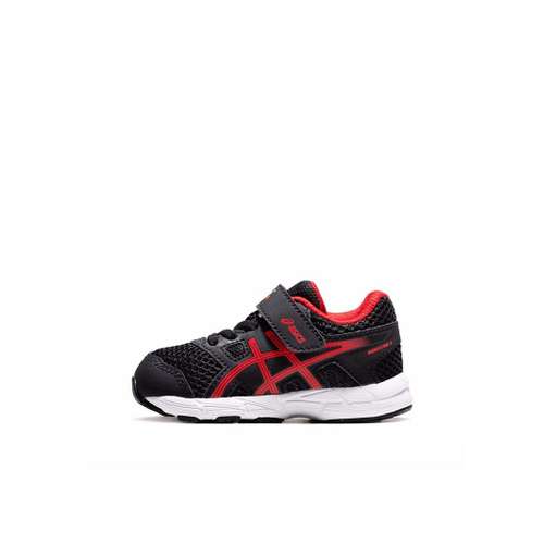Asics Гель Contend 5 Устойчивая к истиранию Низкая Обувь для малышей Черная Красная для младенцев и малышей