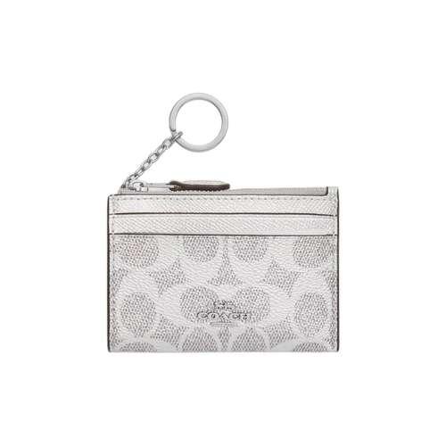 COACH Skinny Id Case Покрытие Холст Кожа Вставка Держатель для Карт Стандартный (Стандартный) Женский Серый
