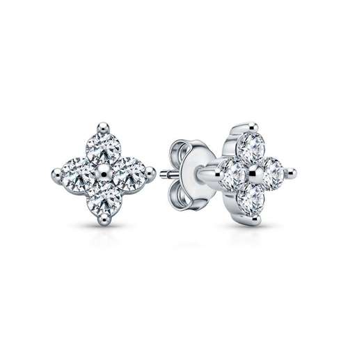Серьги из серебра с фианитами