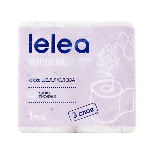 LELEA Бумага туалетная Deluxe 3-х слойная с ароматом сирени