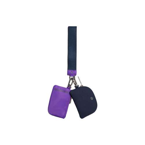 Lululemon Dual Pouch Нейлоновая Сумка на запястье Женская Аутентичная Морской Синий ATOMIC Фиолетовый