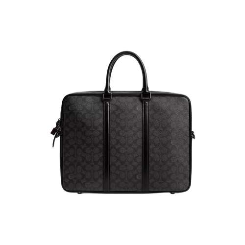 COACH Покрытый холст Сумка для ноутбука Большая Женская Уголь
