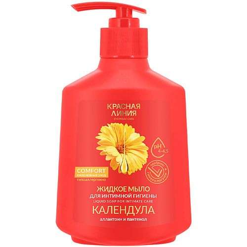 КРАСНАЯ ЛИНИЯ Жидкое мыло для интимной гигиены календула Liquid-intimate soap Calendula