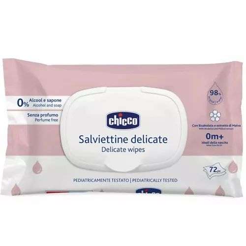 CHICCO Салфетки очищающие (без отдушки), 72 шт