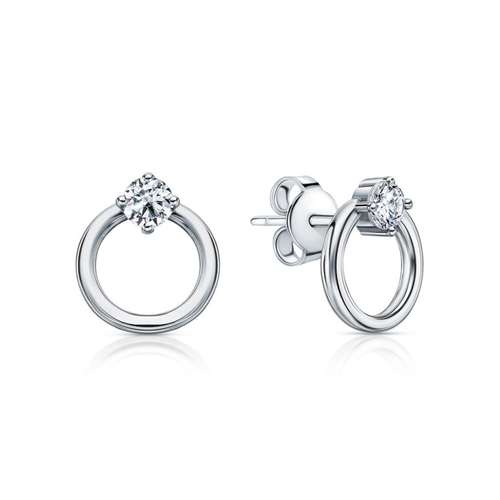 Серьги из серебра с фианитами