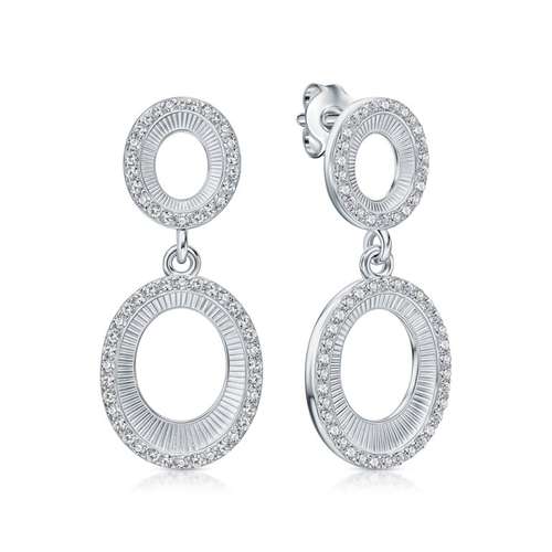 Серьги из серебра с фианитами