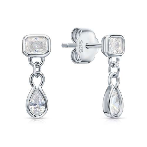 Серьги из серебра с фианитами