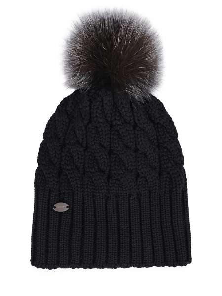 Шапка Mona шерстяная с мехом соболя, BLACK SABLE, BS-24016/MONA