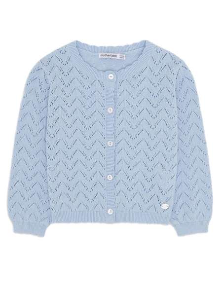 Кардиган хлопоквый, MOTHERBEAR, 2G11KNCRD006-LIGHTBLUE