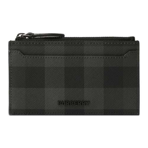 Burberry Искусственная кожа с хлопковым держателем для карт мужской угольно-серый