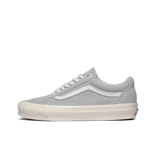 Vans Old Skool кожаные низкие кеды для скейтбординга унисекс серо-белые