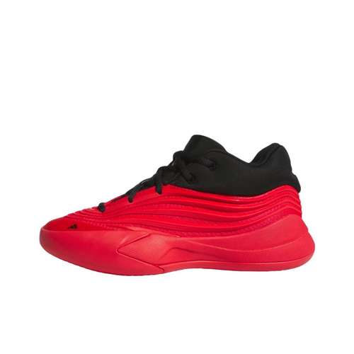 Adidas Dame 10 Противоскользящие Устойчивые к истиранию Низкие Баскетбольные Кроссовки для Детей Красные Подростковые