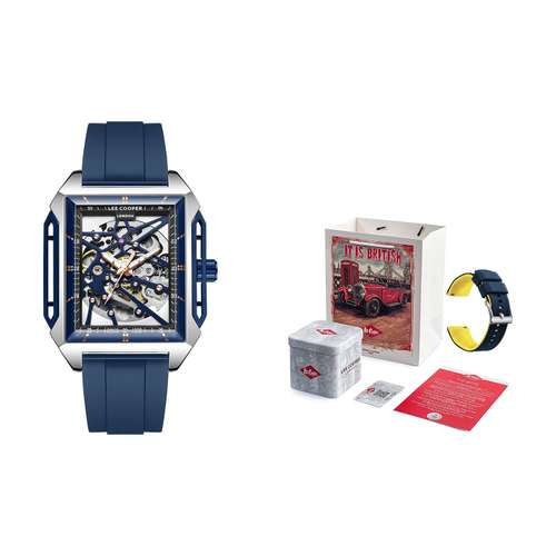 LEE COOPER UK Brand Licoo Автоматический Механический Механизм Силиконовый Ремешок Мужские Часы С Отрезками Циферблат