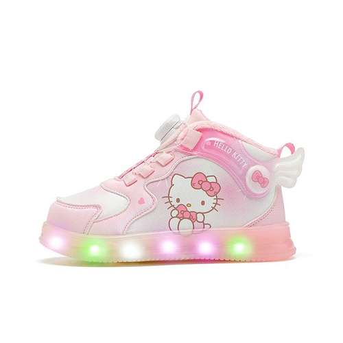 Sanrio Хелло Китти Милый и симпатичный мультяшный с подсветкой утолщенный удобный детский повседневный модный износостойкий легкий хай-топы