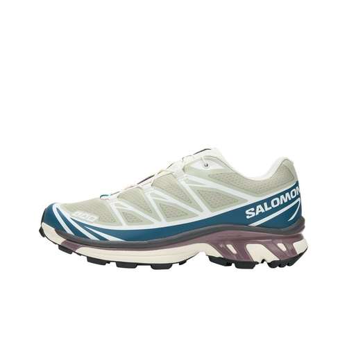 SALOMON XT 6 Ткань Низкий Верх Грязь Contagrip® Беговые кроссовки Унисекс Минеральный Серый Олень Синий Белый Снег Peaks