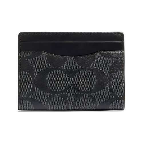 COACH Card Case Коровья кожа Держатель для карт Маленький Женский Черный