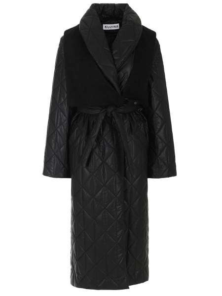 Пальто стеганое, KUZINA, 11С-PL-BLK-44-52