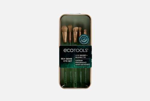 Набор кистей для макияжа глаз | EcoTools | Sea gems coastal crush eye + tin
