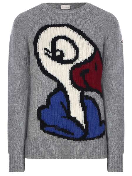 Джемпер шерстяной с принтом, MONCLER, 9022800
