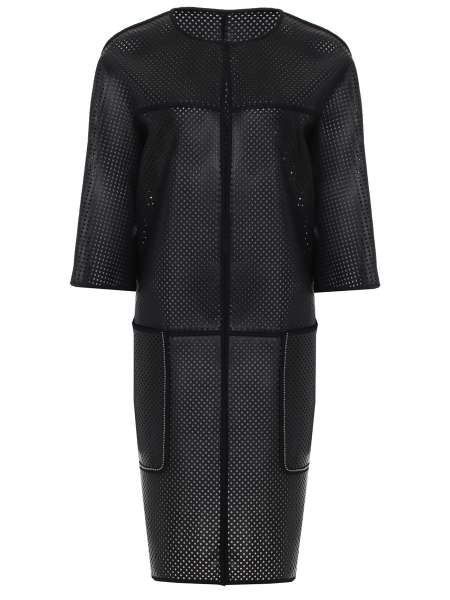 Пальто из кожи с перфорацией, BOTTEGA VENETA, 337255